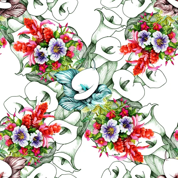 Çiçek calla seamless modeli