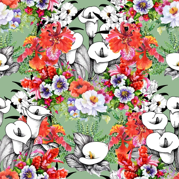 Çiçek calla seamless modeli