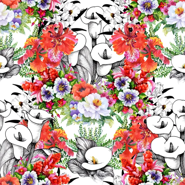 Çiçek calla seamless modeli