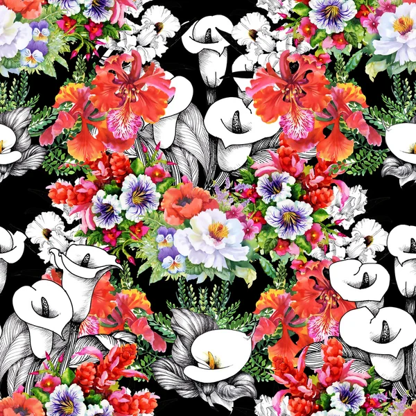 Wzór kwiatowy calla — Zdjęcie stockowe