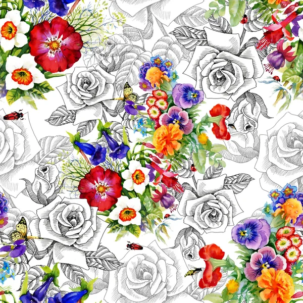 Motif floral sans couture — Photo