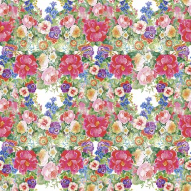 Güllerle suluboya kusursuz desen. Web sayfaları için arka plan, düğün davetiyeleri, tarih kartlarını kaydet.