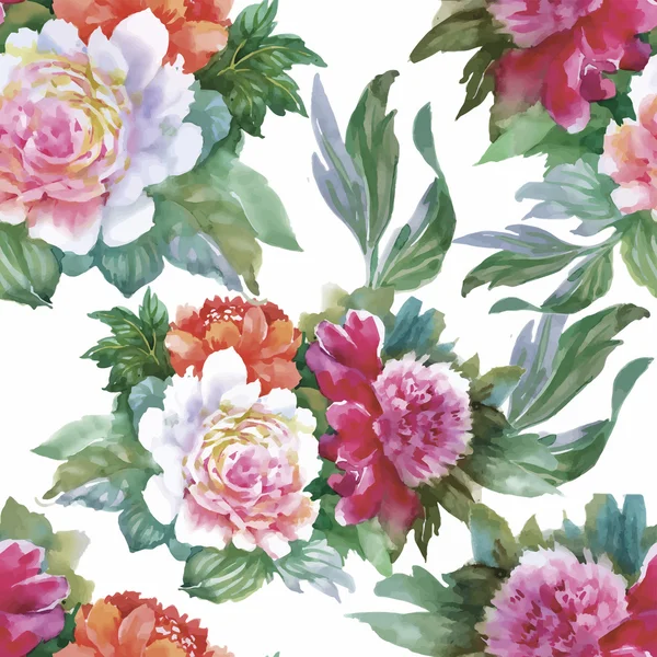 Aquarelle motif sans couture avec des roses. Contexte pour les pages Web, invitations de mariage, enregistrer les cartes de date . — Image vectorielle