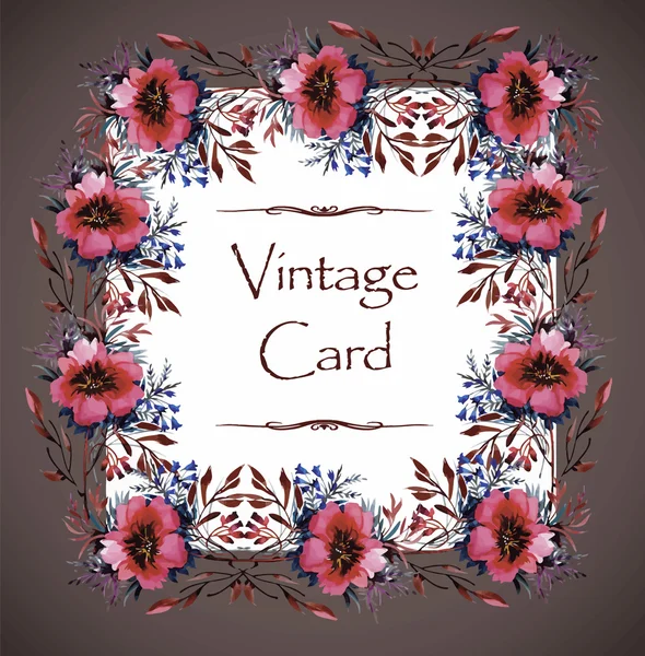 結婚式、誕生日および他の休日の花、水彩、グリーティング カードを招待状カードとして使用できます。. — ストックベクタ