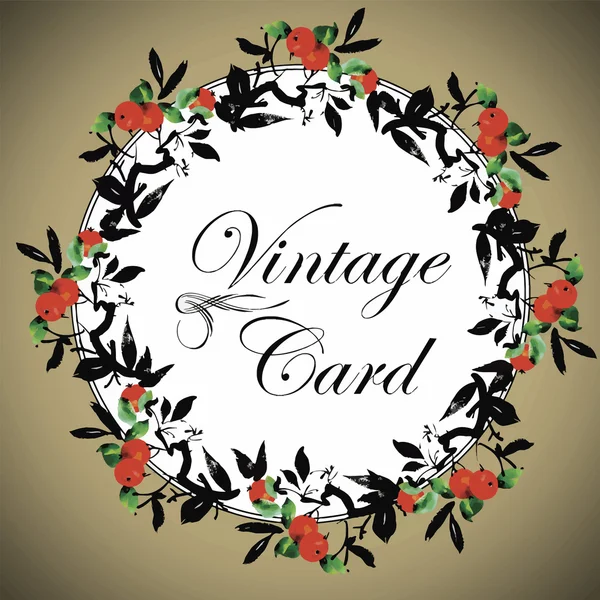 Cartão de saudação com flores, aquarela, pode ser usado como cartão de convite para casamento, aniversário e outras férias . —  Vetores de Stock