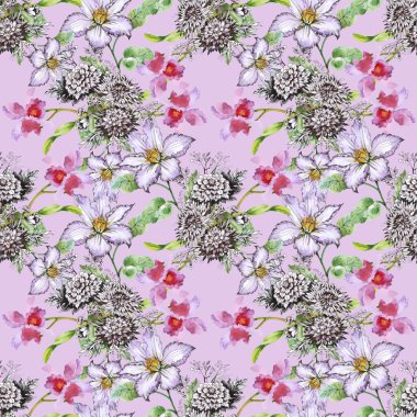 Bahçe çiçek ile Seamless Modeli