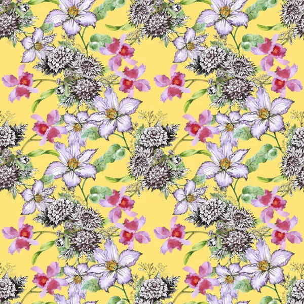 화려한 정원 꽃 패턴 — 스톡 사진