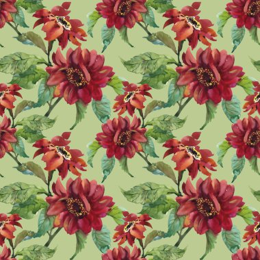 kırmızı sulu boya çiçekler