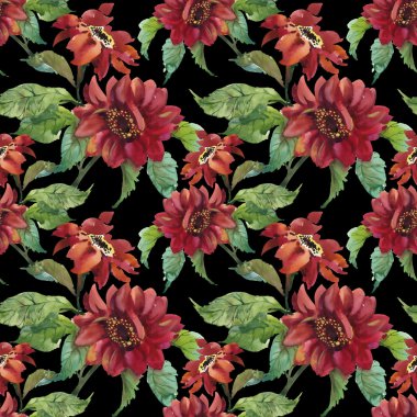 kırmızı sulu boya çiçekler