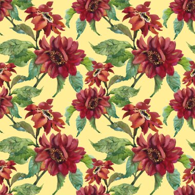 kırmızı sulu boya çiçekler