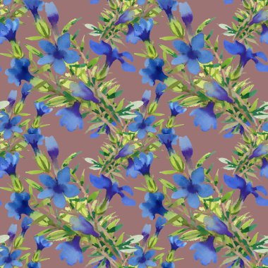 suluboya mavi çiçekler