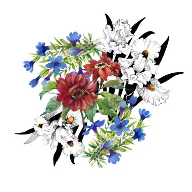 Egzotik kuşlar ve çiçekler