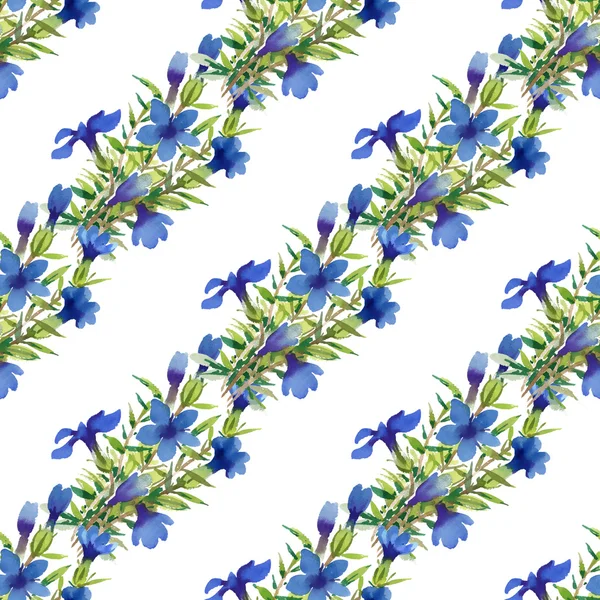 Acquerello Fiori blu — Foto Stock