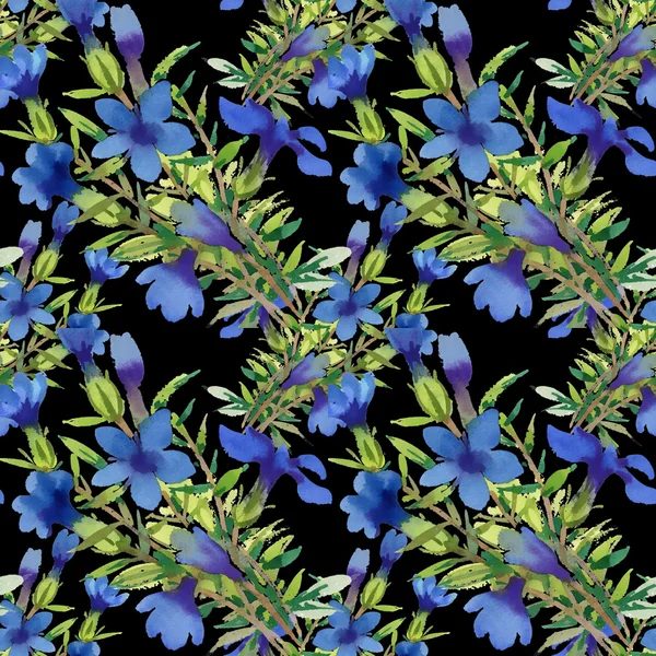 Suluboya mavi çiçekler — Stok fotoğraf