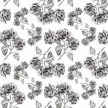güzel çiçekler ile Seamless Modeli suluboya resim