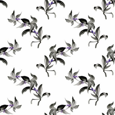 güzel çiçekler ile Seamless Modeli suluboya resim