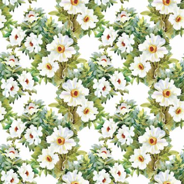 güzel çiçekler ile Seamless Modeli suluboya resim