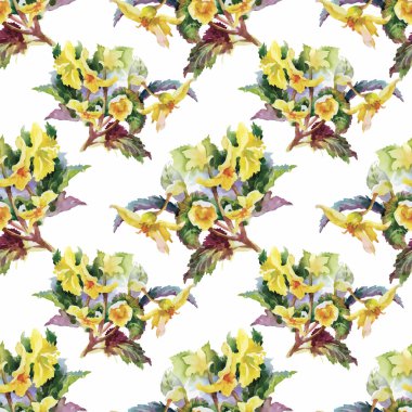 güzel çiçekler ile Seamless Modeli suluboya resim