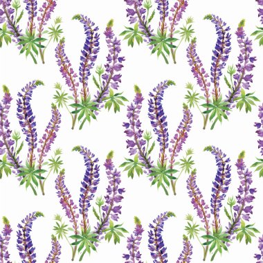 güzel çiçekler ile Seamless Modeli suluboya resim