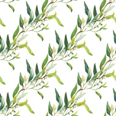 güzel çiçekler ile Seamless Modeli suluboya resim