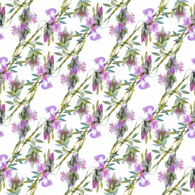 güzel çiçekler ile Seamless Modeli suluboya resim