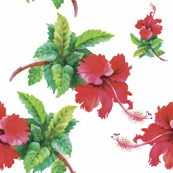Patrón sin costuras con hermosas flores, pintura de acuarela — Vector de stock