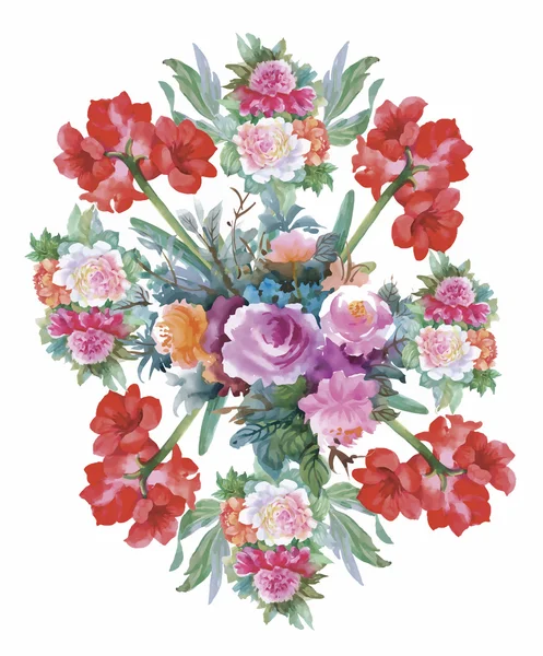 Bouquet floral aquarelle — Image vectorielle