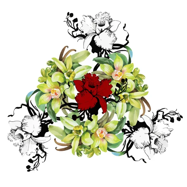 Buchet floral de acuarelă — Vector de stoc