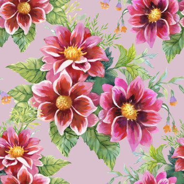 kırmızı sulu boya çiçekler