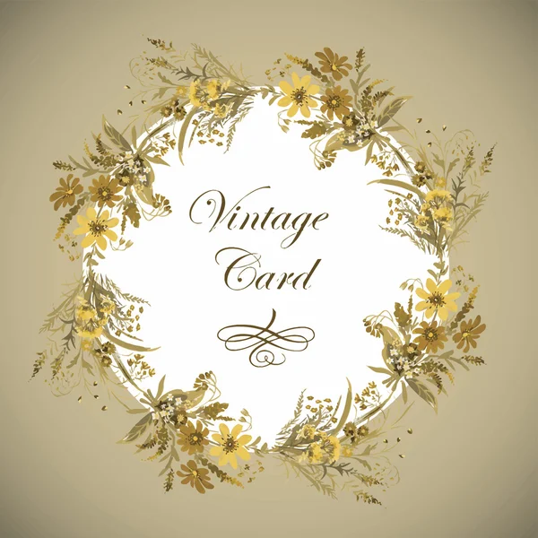 Cartão de saudação com flores, aquarela, pode ser usado como cartão de convite e outras férias e fundo de verão . — Vetor de Stock