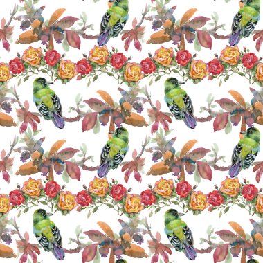 Çayır çiçekler ve kuşlar