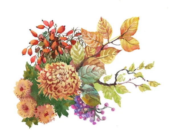 Herfst aquarel achtergrond — Stockfoto