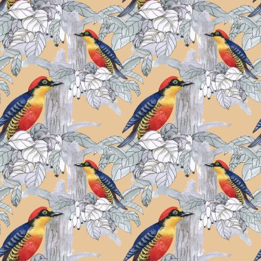 Egzotik kuşlar arka plan