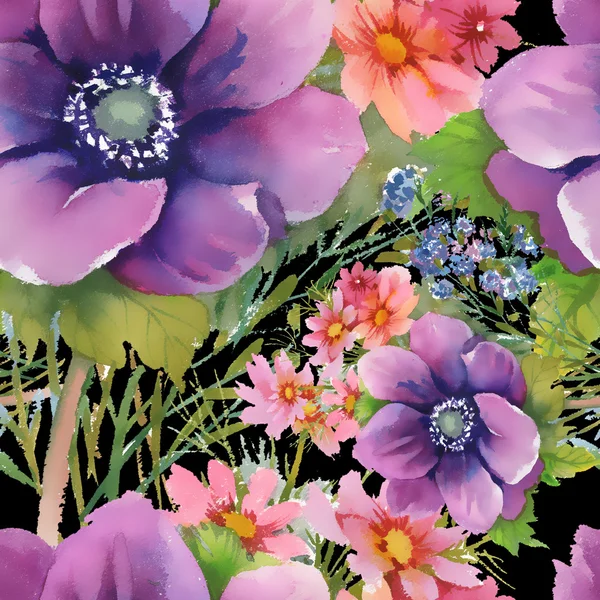 Jardim florescendo flores coloridas — Fotografia de Stock