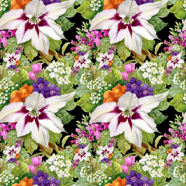 Tuin bloeiende kleurrijke bloemen — Stockfoto