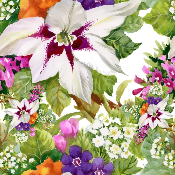 Giardino fioritura fiori colorati — Foto Stock