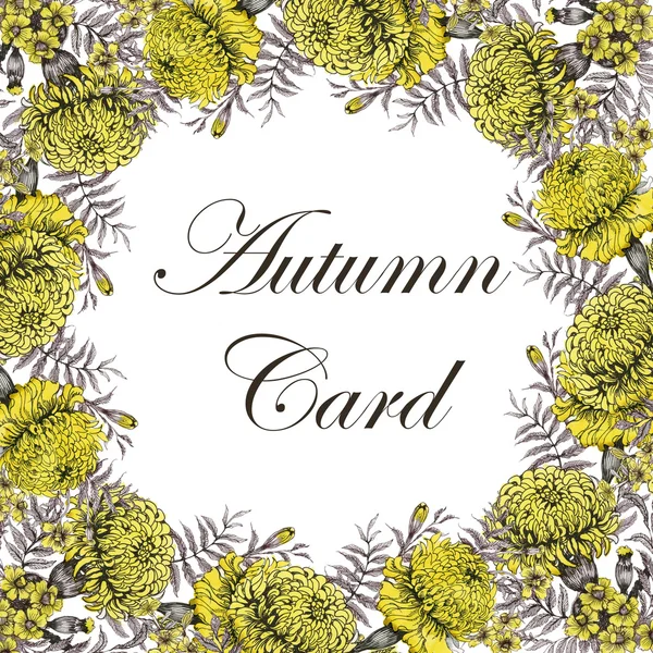 Outono cartão quadro fundo — Fotografia de Stock