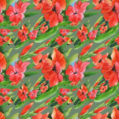 Suluboya Bahçe Glayöl çiçek