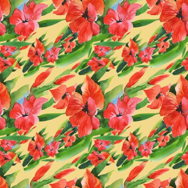 Suluboya Bahçe Glayöl çiçek