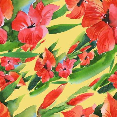 Suluboya Bahçe Glayöl çiçek