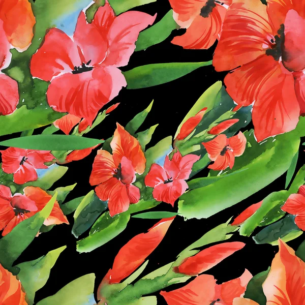 Suluboya Bahçe Glayöl çiçek