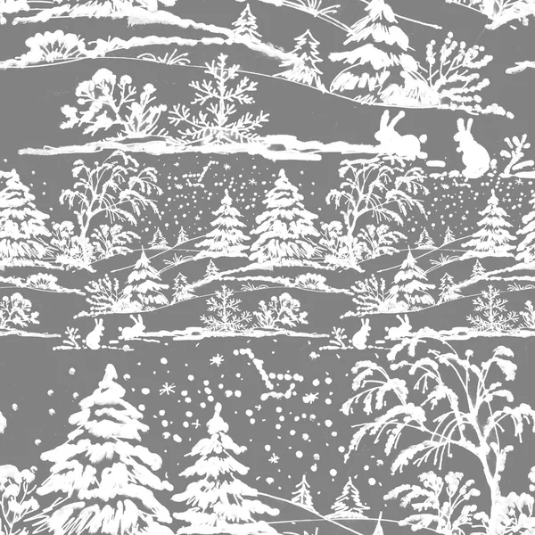 Zimowy krajobraz lasu iglastego — Zdjęcie stockowe