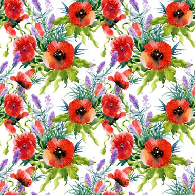 Bahçe çiçek açan haşhaş çiçekler