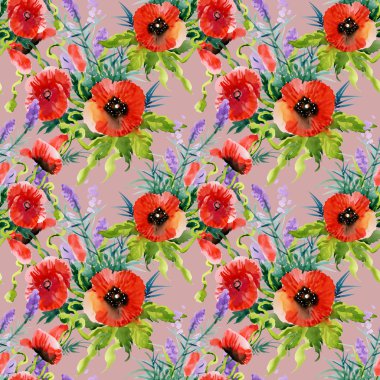 Bahçe çiçek açan haşhaş çiçekler