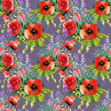 Bahçe çiçek açan haşhaş çiçekler