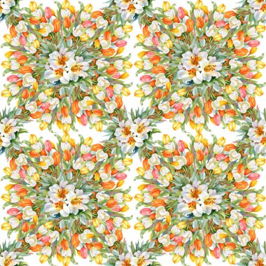 Yaz çiçek açan çiçekler ve Lale desen