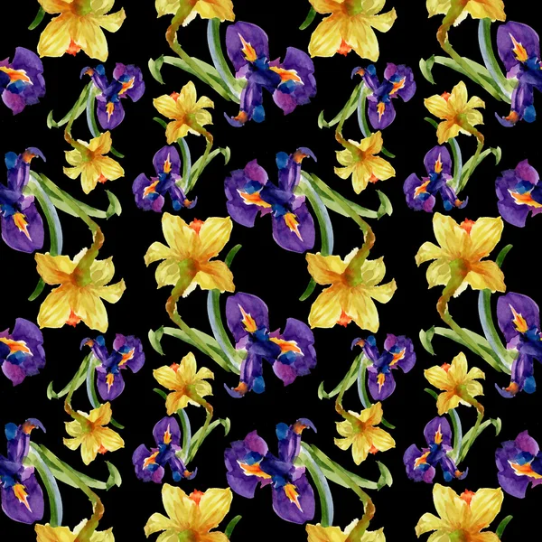 Fiori di iris e narciso — Foto Stock