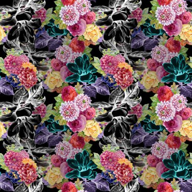 Kasımpatı ve güller çiçek