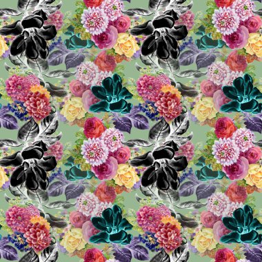 Kasımpatı ve güller çiçek