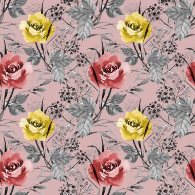 Bahçe çiçek açan gül çiçek